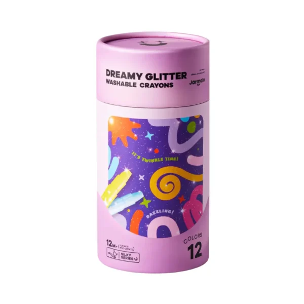 Jarmelo (Joan Miro) สีเทียนเด็กเล็ก Dreamy Glitter Washable Crayons สีเทียนกลิตเตอร์ ปลอดสาร ล้างออกง่าย 12 สี