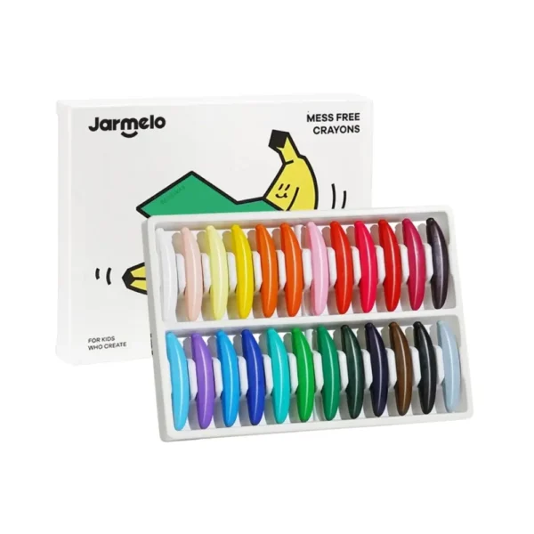Jarmelo (Joan Miro) สีเทียนเด็กปลอดสารพิษรูปกล้วย Mess Free Crayons สีเทียนเด็ก 1 ขวบขึ้นไป 24 สี