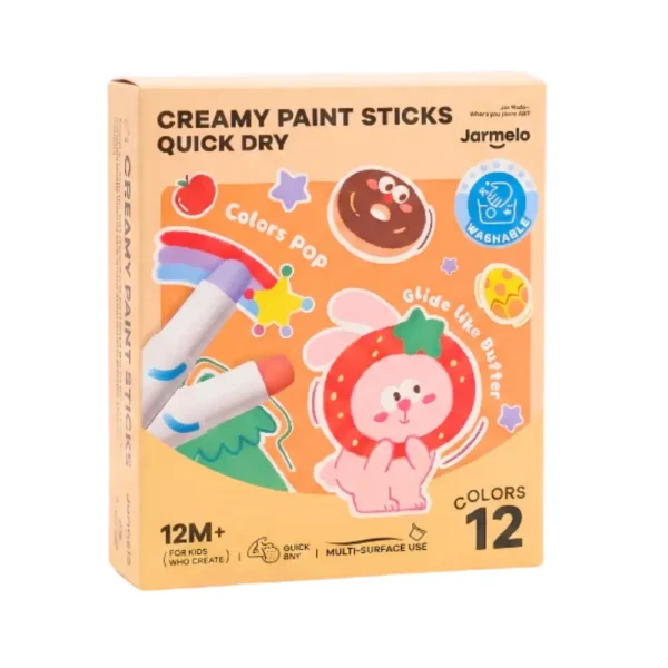 Jarmelo (Joan Miro) สีเทียนเนื้อครีม CREAMY PAINT STICKS QUICK DRY ล้างออกง่าย แห้งไว ไม่เลอะเทอะ 12 สี