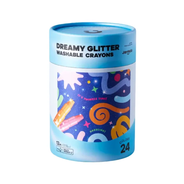 Jarmelo (Joan Miro) สีเทียนเด็กเล็ก Dreamy Glitter Washable Crayons สีเทียนกลิตเตอร์ ปลอดสาร ล้างออกง่าย 24 สี