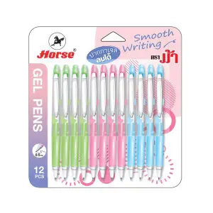 ตราม้า ปากกาเจลลบได้ 0.5 มม. สีน้ําเงิน แพ็ค 12 แท่ง