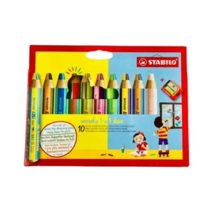 สตาบิโล ดินสอสี สีชอล์ค สีน้ํา Woody 3in1 Duo (แบบ 2 สีในแท่งเดียว) 10 แท่ง
