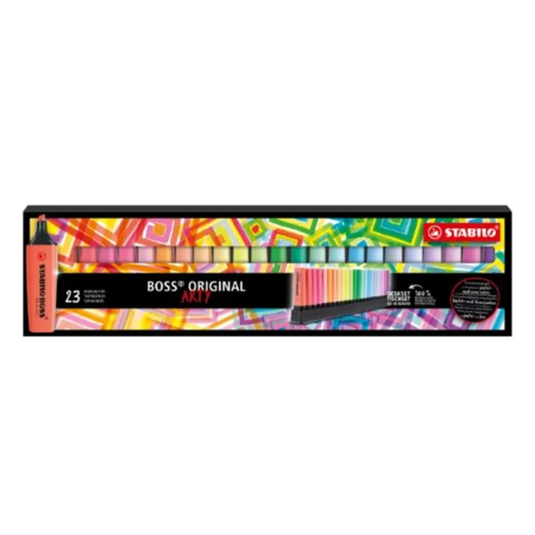 สตาบิโล ปากกาไฮไลท์ ปากกาเน้นข้อความ รุ่น BOSS ORIGINAL ARTY DESK เซ็ต 23 สี