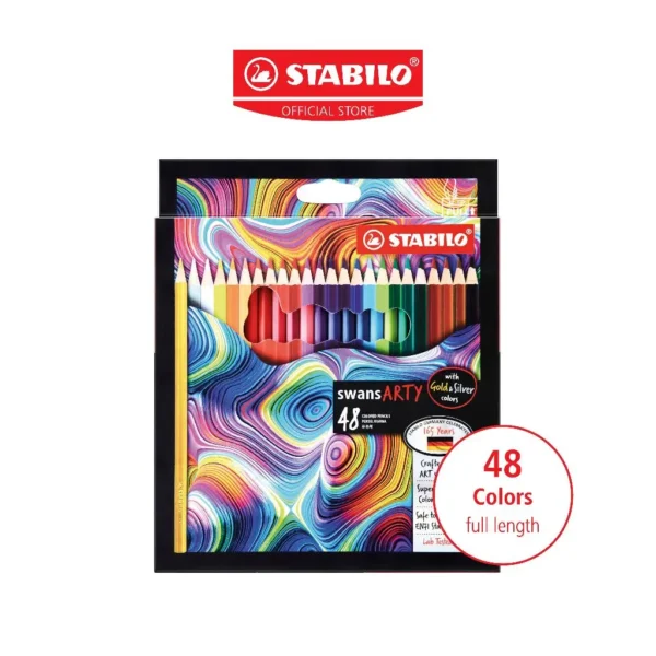 สตาบิโล ดินสอสี สีไม้พรีเมี่ยม Swans ARTY 48 สี