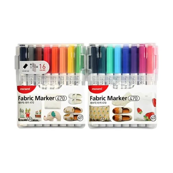 โมนามิ ปากกามาร์คเกอร์เขียนผ้า รุ่น FABRIC MARKER 470 เซ็ต 16 สี