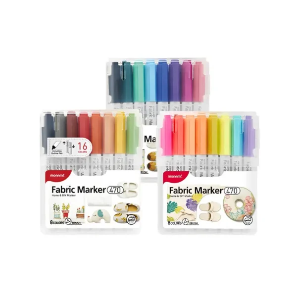 โมนามิ ปากกามาร์คเกอร์เขียนผ้า รุ่น FABRIC MARKER 470 เซ็ต 24 สี