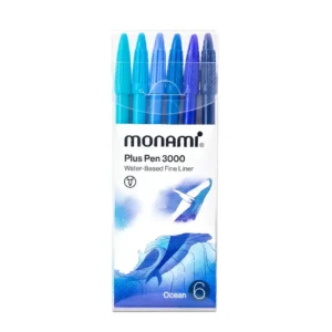 โมนามิ ปากกาสีน้ํา รุ่น พลัสเพน 3000 ชุด 6 สี เซ็ตโอเชี่ยน