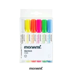 writing-drawing-154 โมนามิ ปากกามาร์คเกอร์เขียนกระจกลบได้ รุ่น WINDOW MARKER เซ็ต 6 สี