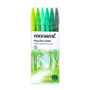โมนามิ ปากกาสีน้ํา รุ่น พลัสเพน 3000 6 สี (เซ็ตฟอเรส)