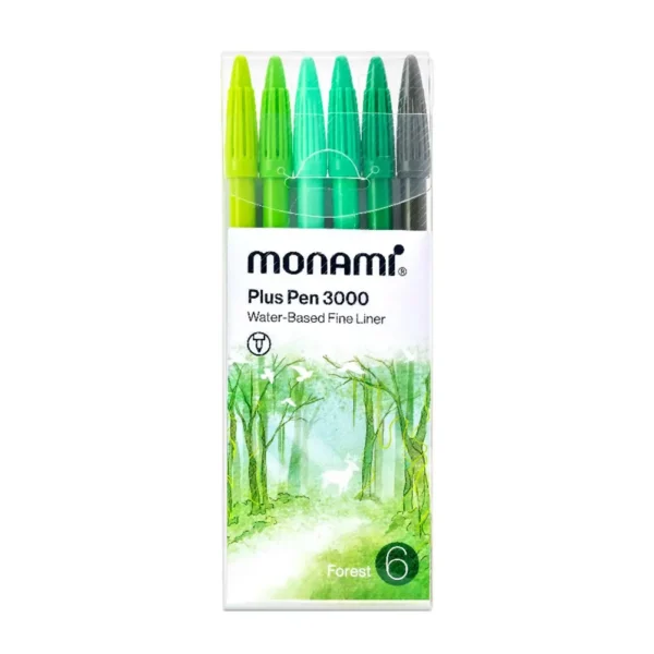 โมนามิ ปากกาสีน้ํา รุ่น พลัสเพน 3000 6 สี (เซ็ตฟอเรส)