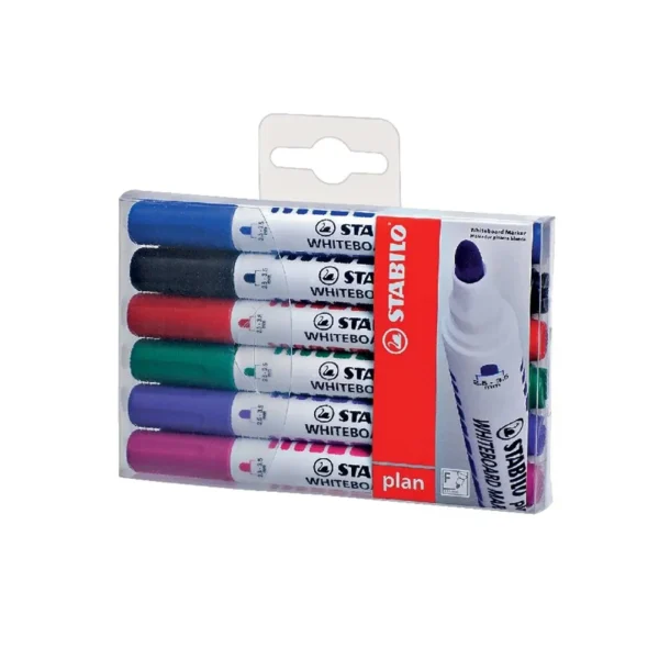 สตาบิโล Plan 641 ปากกาไวท์บอร์ดหัวกลม แพ็ค 6 สี
