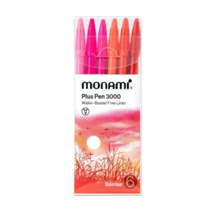 โมนามิ ปากกาสีน้ํา รุ่น พลัสเพน 3000 ชุด 6 สี เซ็ตซันไรส์