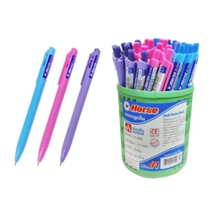 writing-drawing-194 ตราม้า ปากกากด 0.7 มม. คละแบบ 50 ด้าม