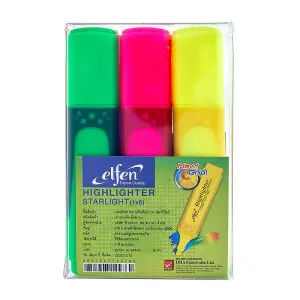 เอลเฟ่น ปากกาเน้นข้อความ แพ็ค 6 ด้าม คละสี